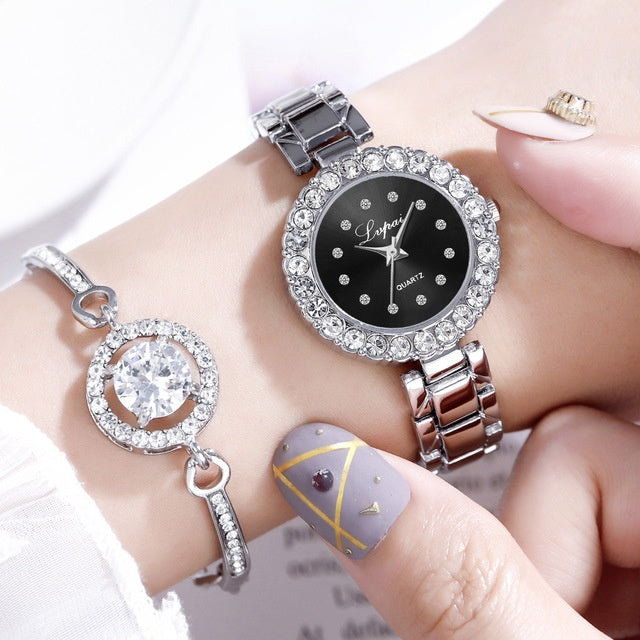 Montre Femme Cristal Bijou - Design Joaillerie Élégant ConiWell