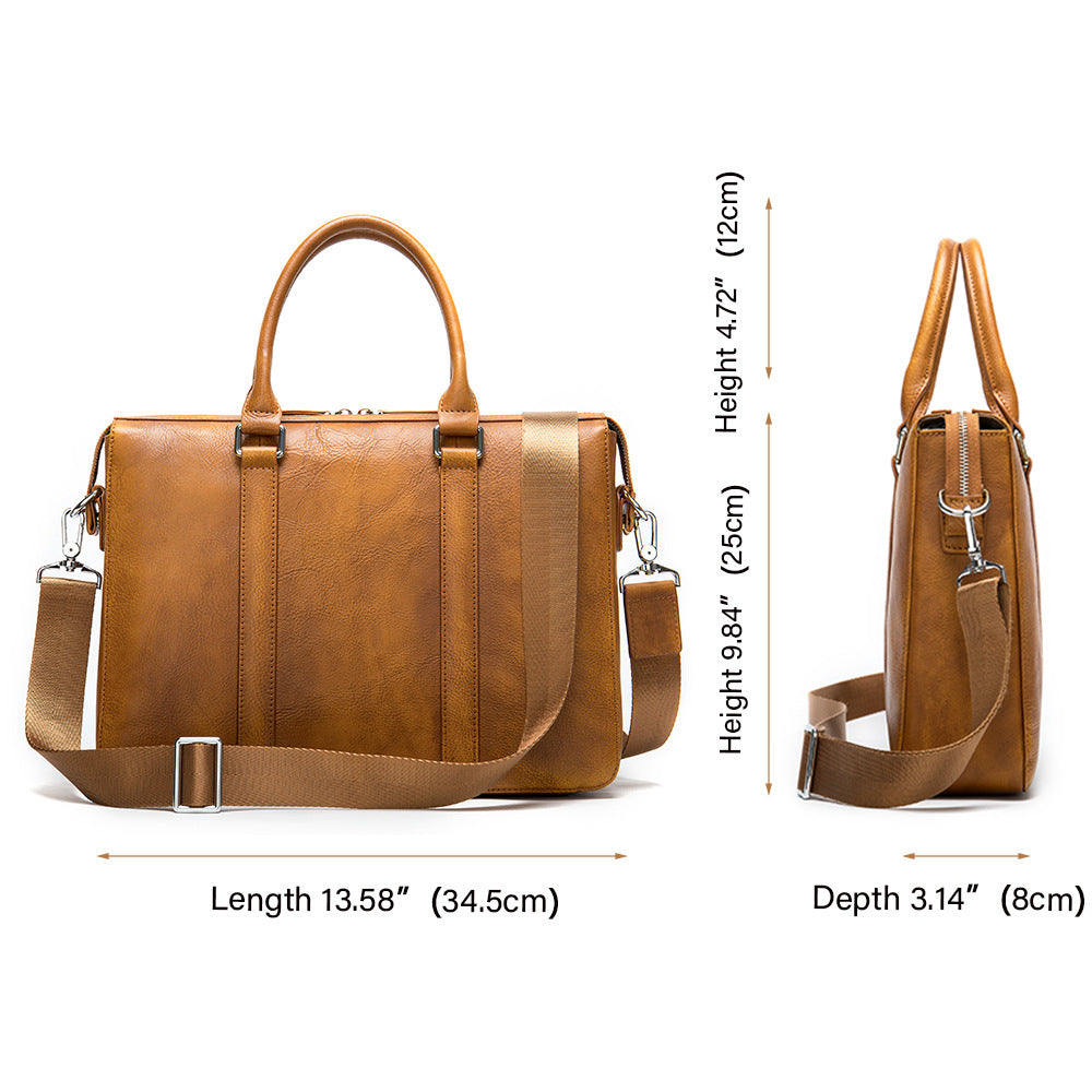 Mallette Homme Cuir Simple - Couleur Unie Élégante ConiWell