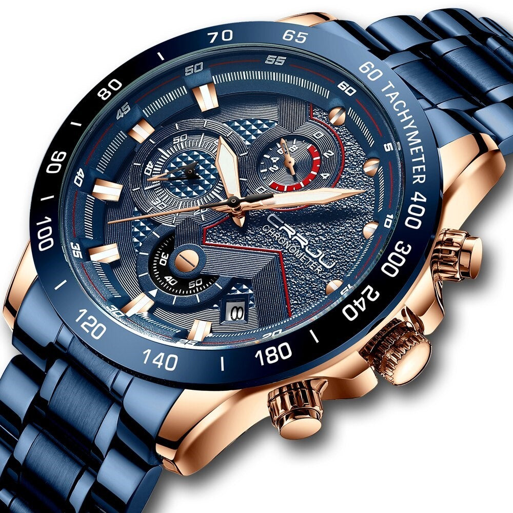 Montre Homme Bleu Royal Multifonction - Acier Inoxydable ConiWell