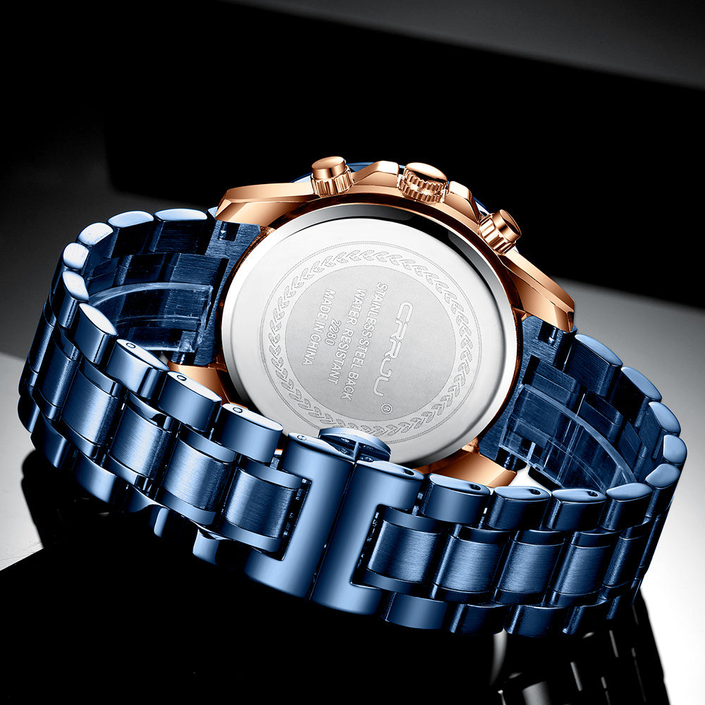 Montre Homme Bleu Royal Multifonction - Acier Inoxydable ConiWell