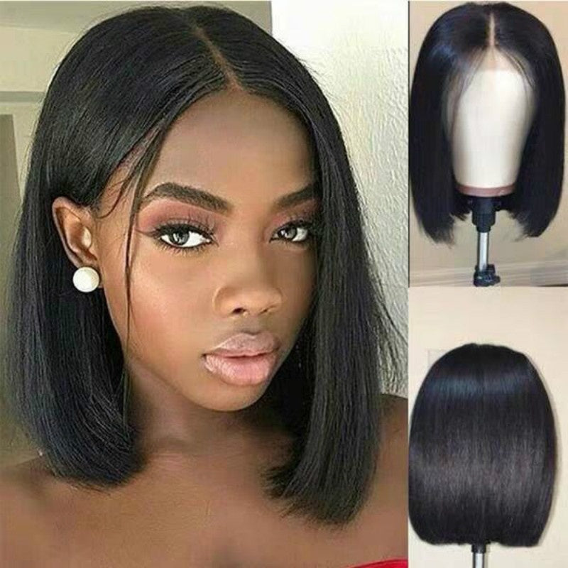 Perruque Bob Courte Cheveux Naturels Brésiliens - Coupe Femme Noire ConiWell