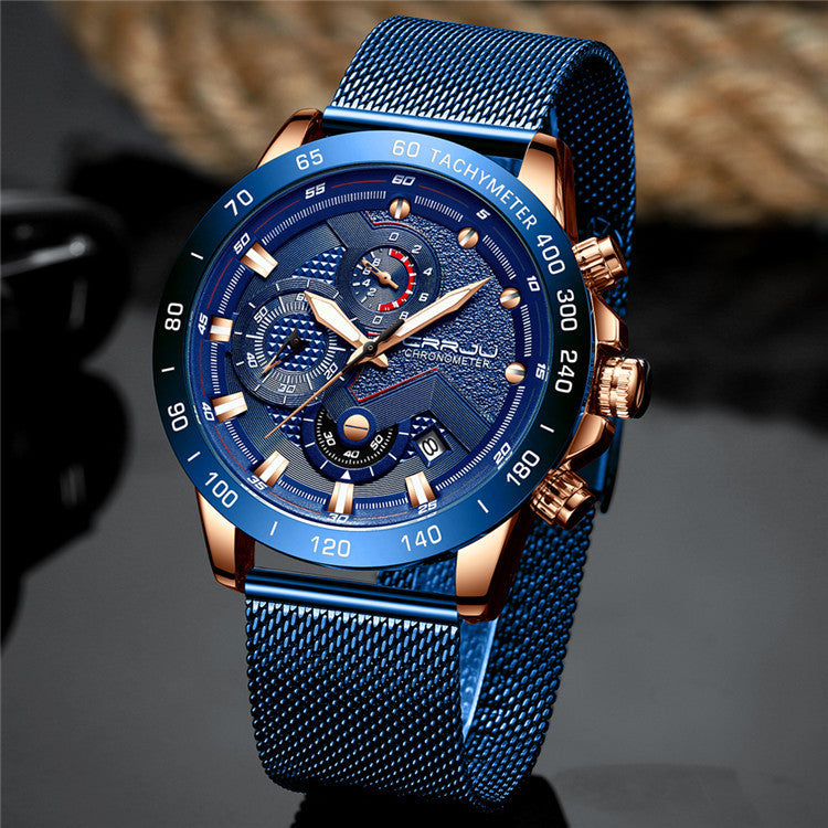 Montre Homme Bleu Royal Multifonction - Acier Inoxydable ConiWell