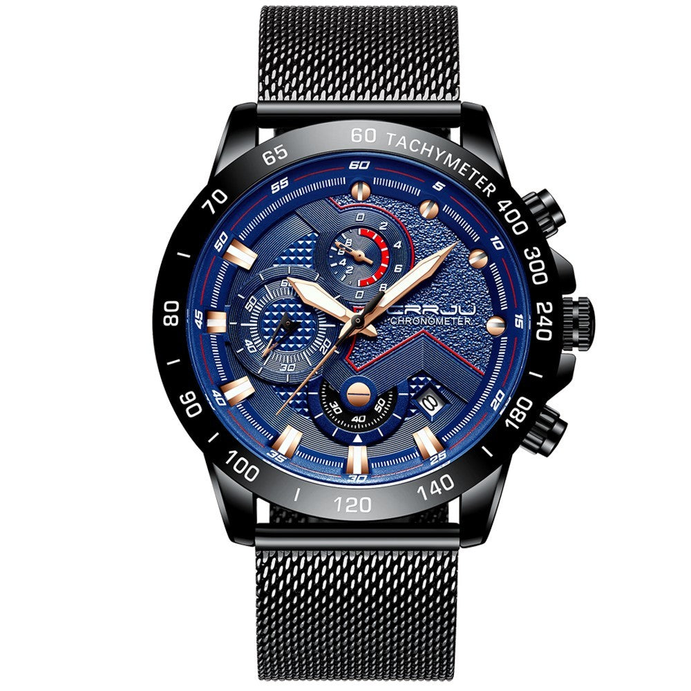 Montre Homme Bleu Royal Multifonction - Acier Inoxydable ConiWell